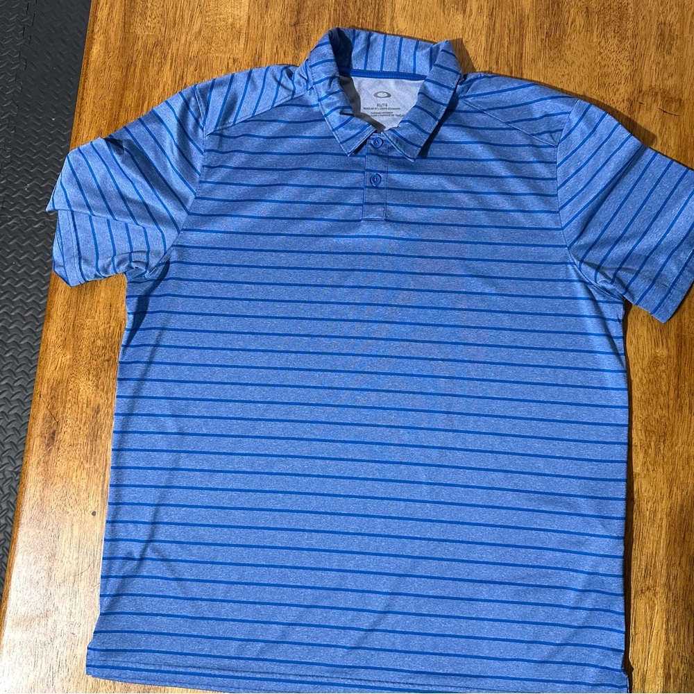 Oakley Men's Polo in Blue with Stripes